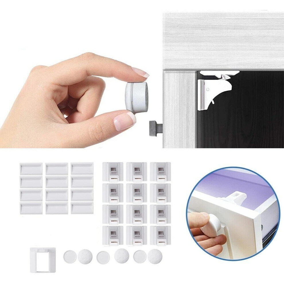 (12pcs Locks+3 Keys) 40pcs Locks+4 Keys/12pcs Locks+3 Keys Magnetic Child Lock Baby Safety Cabinet Drawer Door Children Protection Hidden Kids Security