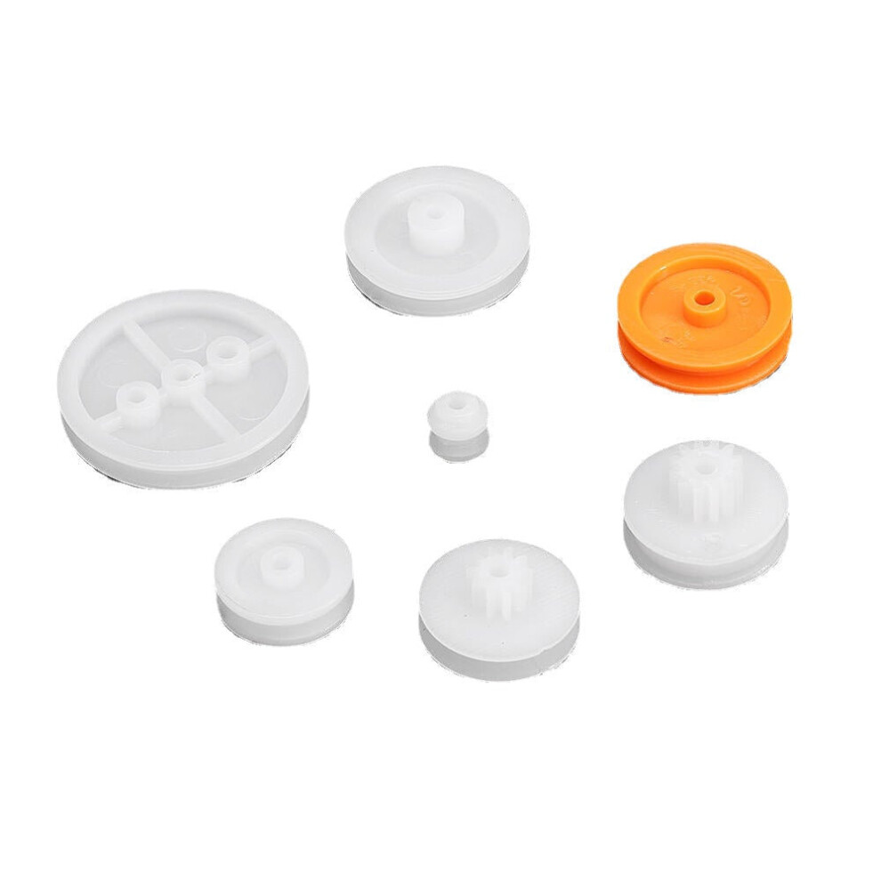 7Pcs Plastic Pulley Kits Belt Pulley Gears Set Diy Accessories 3654659058034