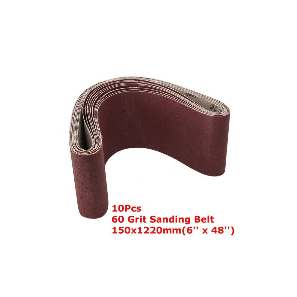 10Pcs 15X122cm 60 Grit Alumina Abrasive Sanding Belts Oxide Abrasive Strips 3654659276094