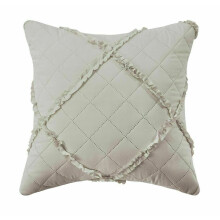 (Mink, Filled Cushion 17" x 17") Ruffle Embossed Quilted Bedspread Bed Throw Single Double King Size Bedding Set