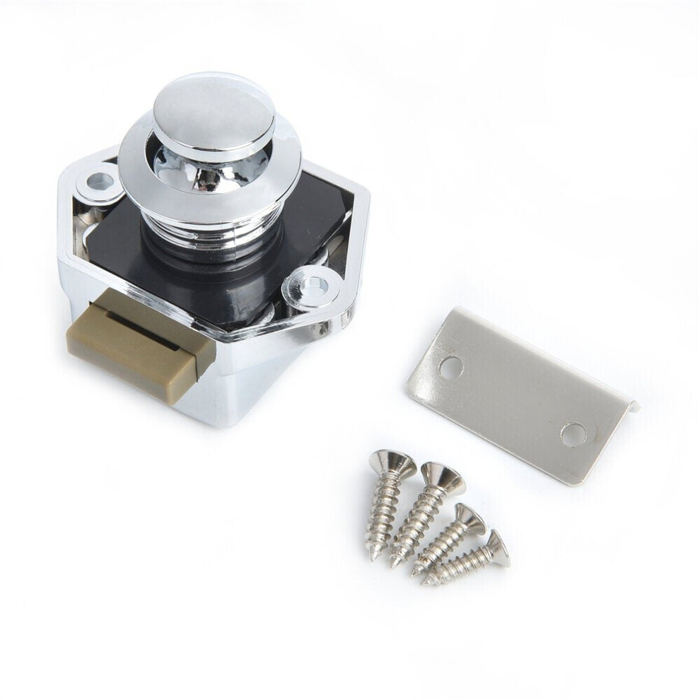 (Chrome) Camper Car Push Lock Rv Caravan Boat Motor Home Cabinet Drawer Latch 6112211966427