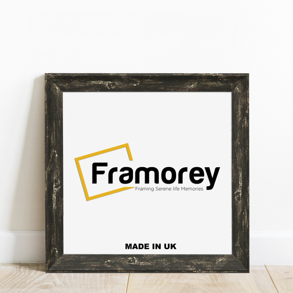 (30x30 Inch) Square Size Black Vintage Distressed Photo Frames Picture Frame Handmade Wood Effect Wall Art Poster Frames Home Décor Frame