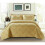 (Mustard, King) Ruffle Embossed Quilted Bedspread Bed Throw Single Double King Size Bedding Set 1