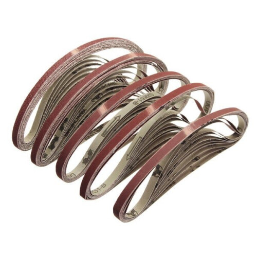 (240) 10pcs 10x600mm Sanding Belts 60-600 Grit Abrasive Tools