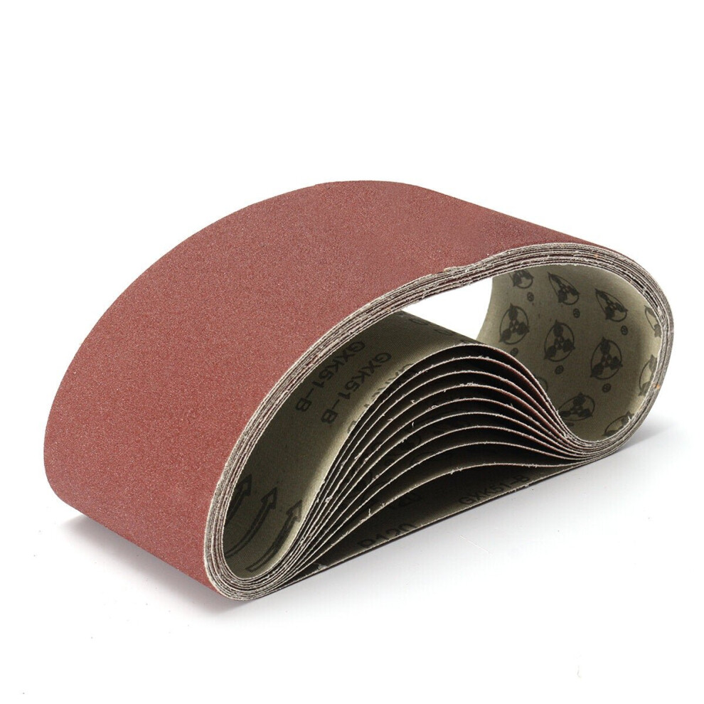 (120 Grit) 10Pcs 100 X 610Mm Sanding Belts 40-120 Grit Aluminium Oxide For Sander 3654659271433