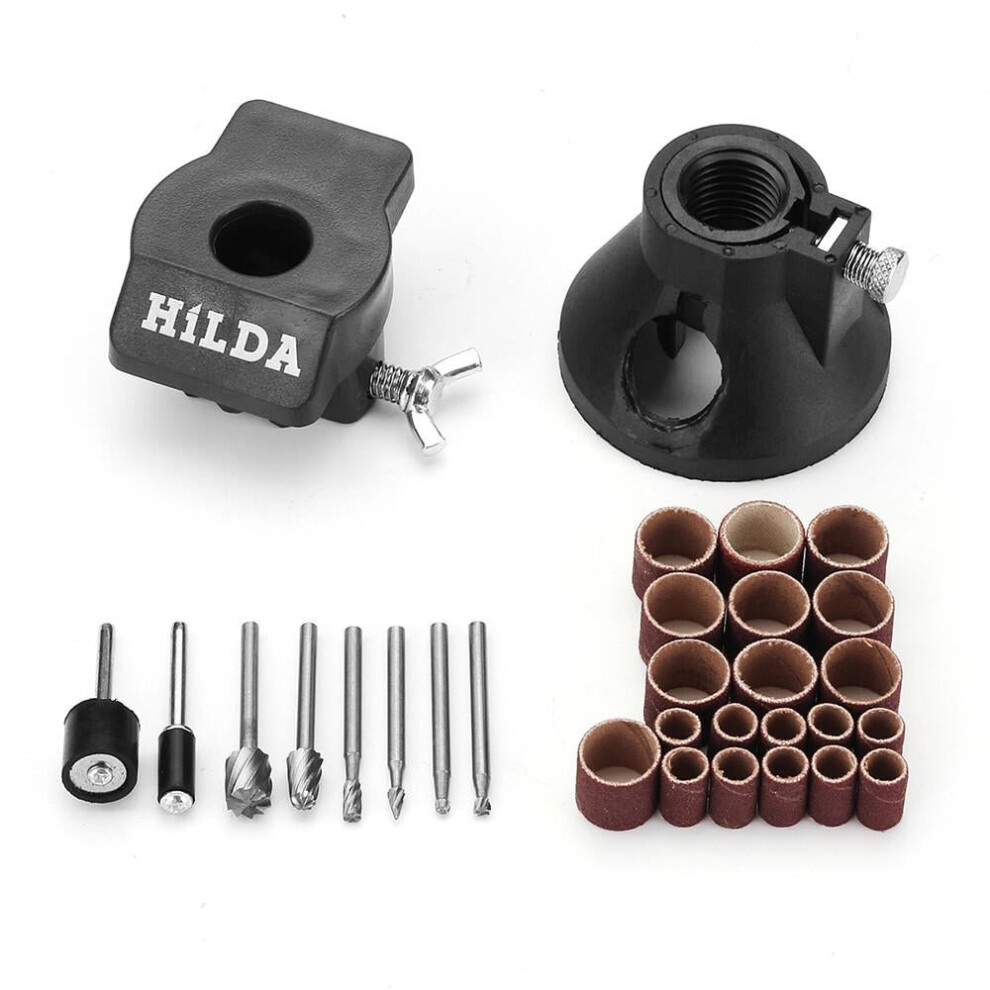 30pcs Drill Positioner Locator with Sanding Band and Rotary Burr Carving Polishing Rotary Tool