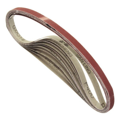 (60) 10pcs 10x600mm Sanding Belts 60-600 Grit Abrasive Tools 2