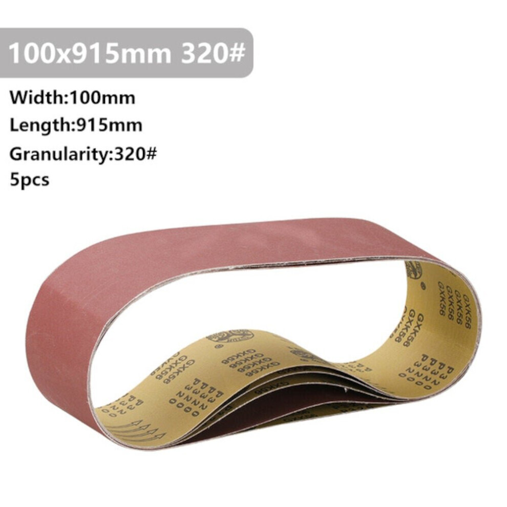 (320# 5 Pcs x Sanding Belt) 5Pcs 915x100mm 40 to 400 Grit Sanding Belt for Flush Belt Machines Polishing Grind Machine