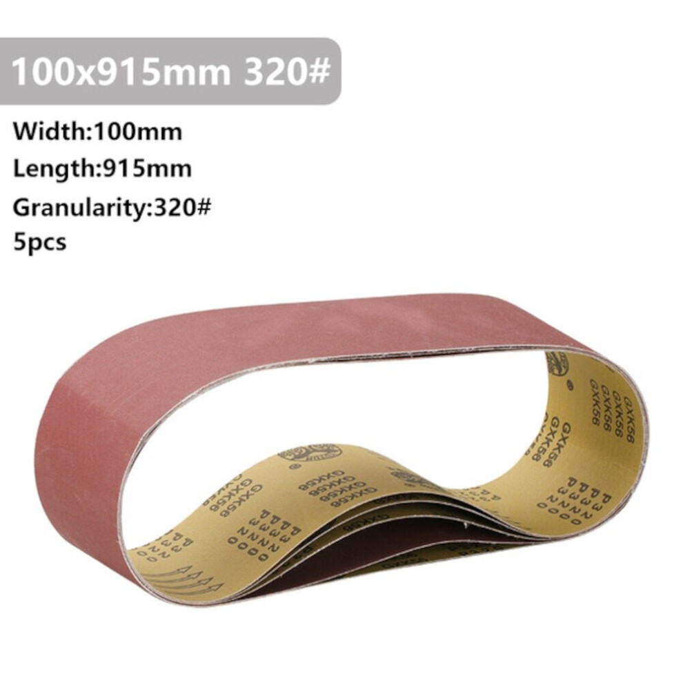 (320# 5 Pcs xÂ Sanding Belt) 5Pcs 915x100mm 40 to 400 Grit Sanding Belt for Flush Belt Machines Polishing Grind Machine