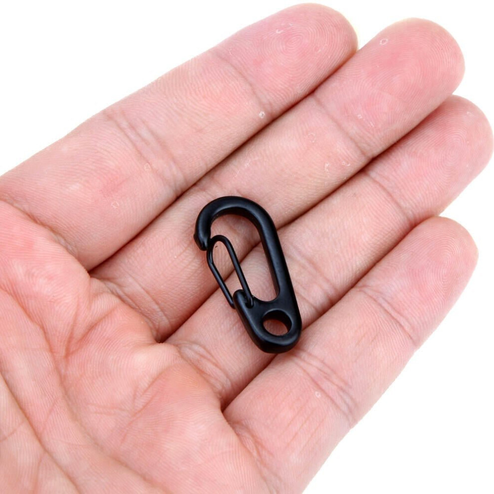 (Black) 26mm Alloy Mini Carabiner Snap Hook Keychain Hanging Buckle EDC Tool