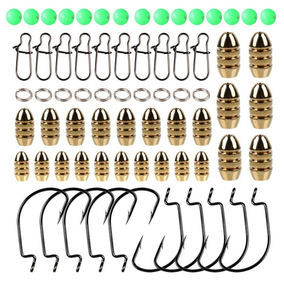 Set Brass Sinker Weights Jig Hook Fishing Hook Swivel Ring Connector with  Bo* on OnBuy