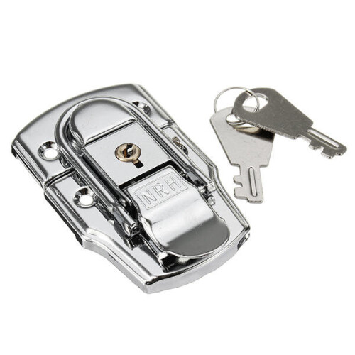 7645mm Chrome Plated Drawbolt Closure Latch Case Latch Key Locking 1