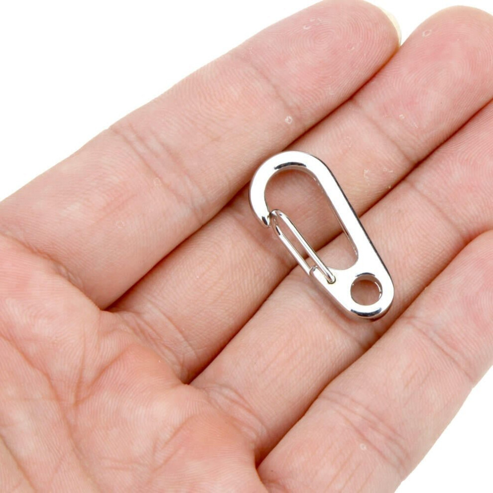 (White) 26mm Alloy Mini Carabiner Snap Hook Keychain Hanging Buckle EDC Tool