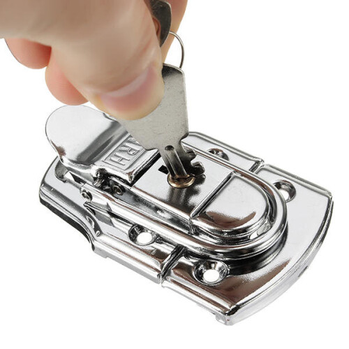 7645mm Chrome Plated Drawbolt Closure Latch Case Latch Key Locking 2