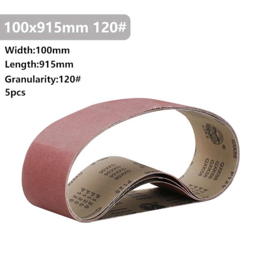 (120# 5 Pcs xÂ Sanding Belt) 5Pcs 915x100mm 40 to 400 Grit Sanding Belt for Flush Belt Machines Polishing Grind Machine