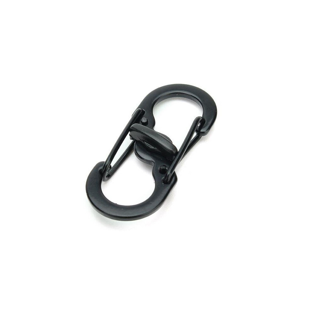 5pcs S Shape Plastic Steel Anti Theft Carabiner Keychain Hook Clip EDC Tool Black