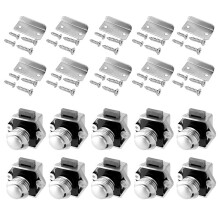 10Pcs Push Button Drawer Cupboard Door Catch Lock Caravan Rv Cabinet Latch Knob