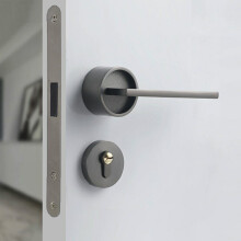 (Gray, L) Zinc Alloy Door Locks Bedroom Nordic Style Interior Magnetic Door Handle Lock Cylinder Security Mute Door Lock Household