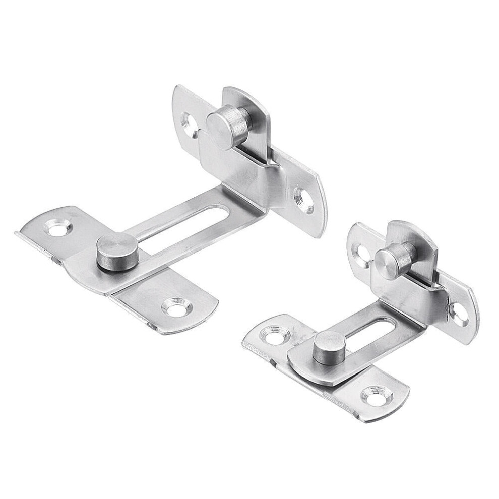 (4 Inch) 90 Degree Buckle Bolt Barn Door Lock Latch Hasp Sliding Door Buckle for Toilet Doors and Windows