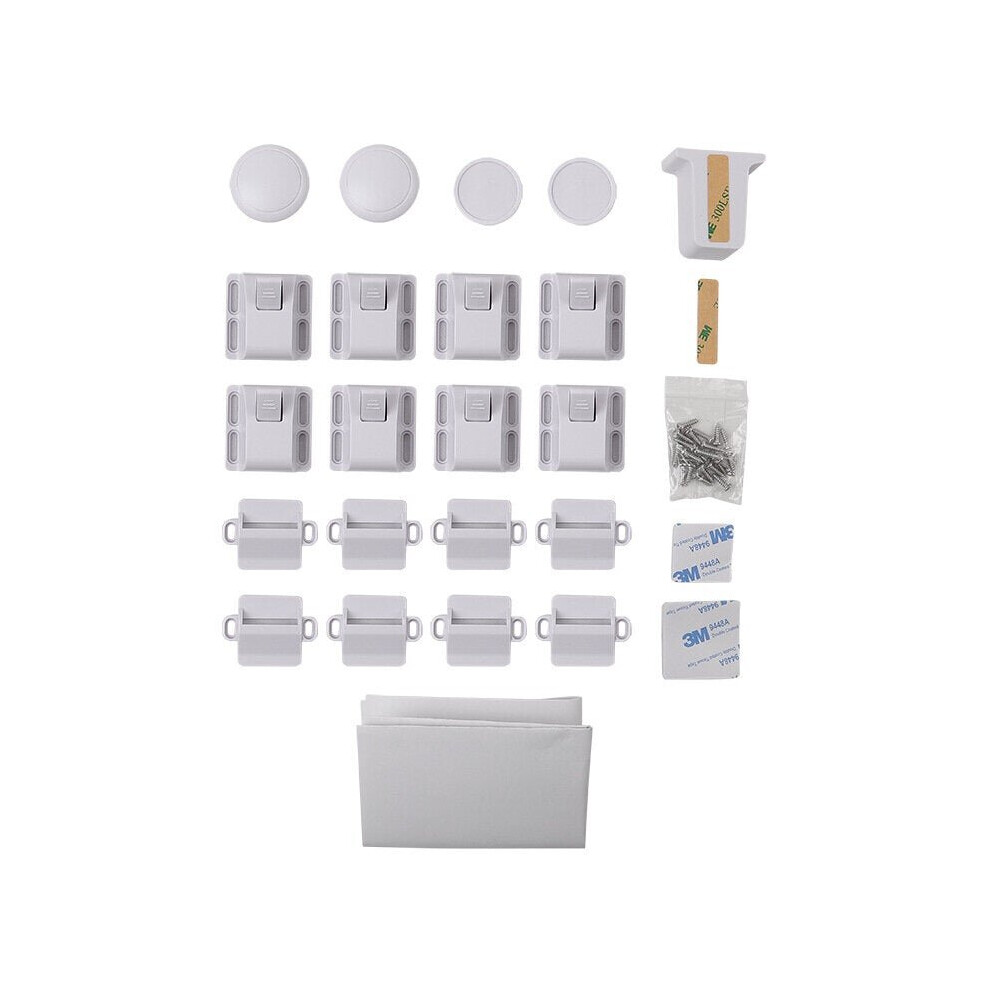 8 Pcs Magnetic Children Kids Cupboard Cabinet Drawer Safety Security Locks