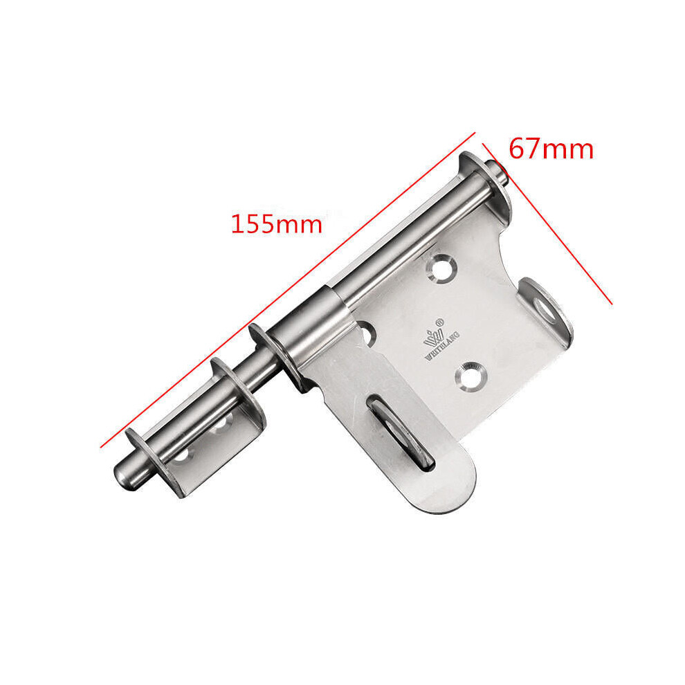 (4 gaten) Stainless Steel Left and Right Latches Sliding Lock Security Door Latch with Screws