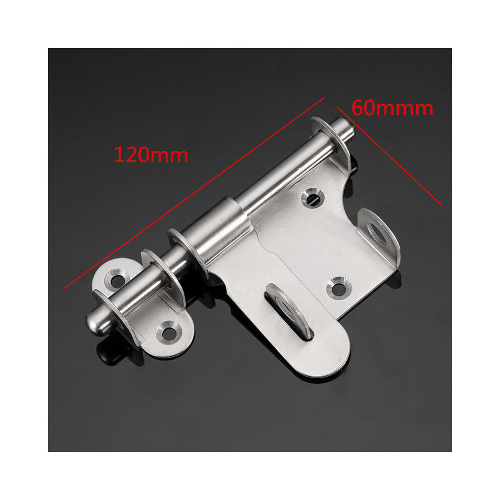 (B) Stainless Steel Left and Right Latches Sliding Lock Security Door Latch with Screws