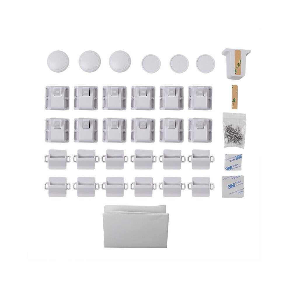 12 Pcs Magnetic Children Kids Cupboard Cabinet Drawer Safety Security Locks