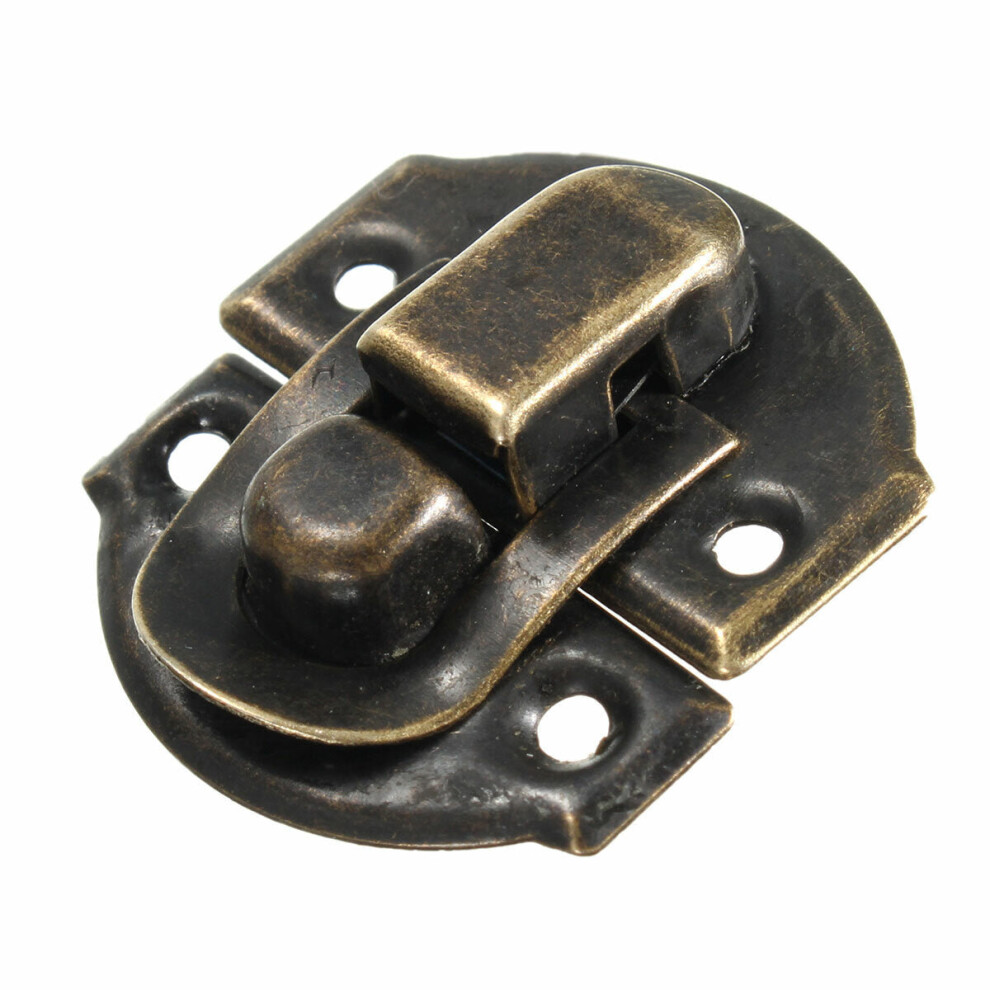 (Bronze) Retro Suitcase Drawer Chest Toggle Latch Catch Mailbox Wooden Jewelry Box Lock Hasp 27x29mm