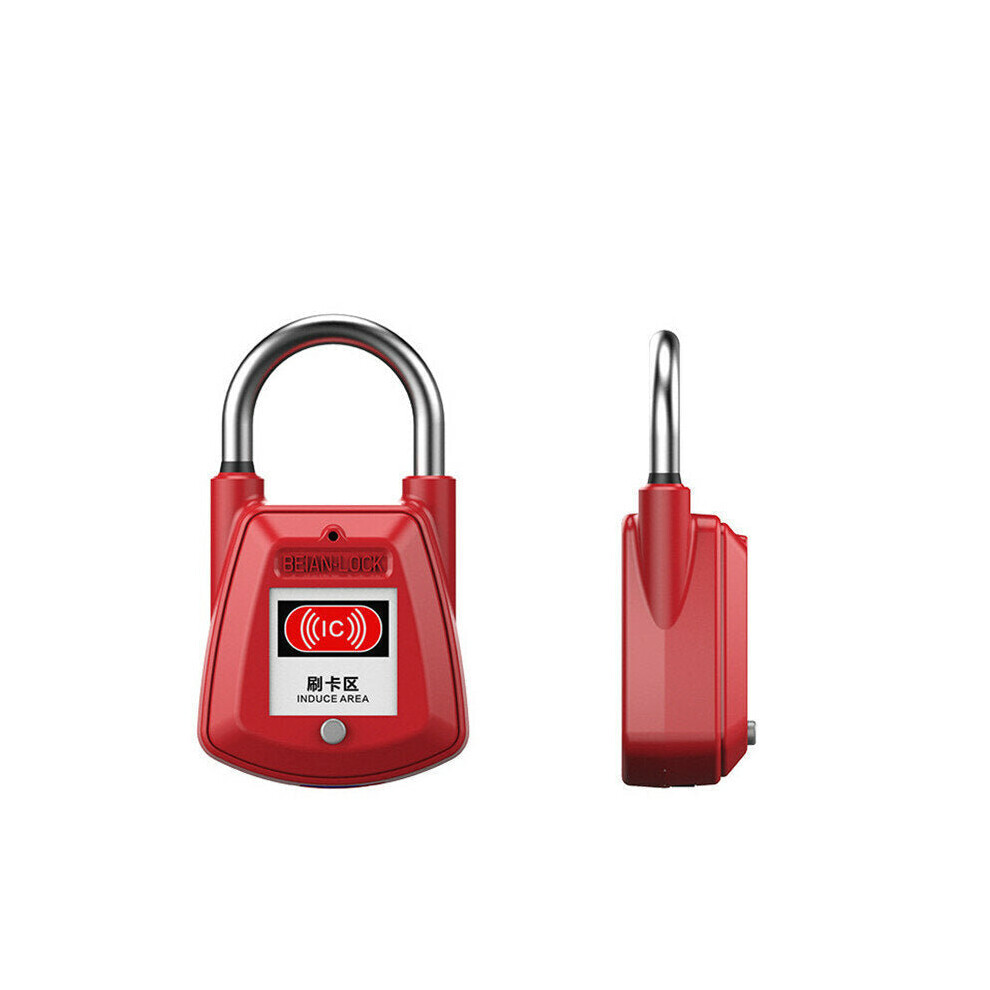 (Red) Padlock IC Card Zinc Alloy Waterproof Lock Property Management Door Lock