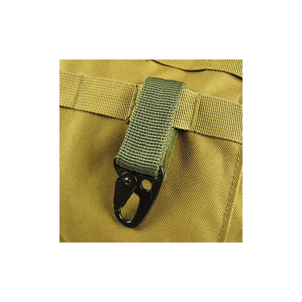 (Army Green) Carabiner Hook Webbing Buckle Nylon Molle Belt Hanging Key Ring Outdoor Tool