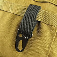 (Black) Carabiner Hook Webbing Buckle Nylon Molle Belt Hanging Key Ring Outdoor Tool