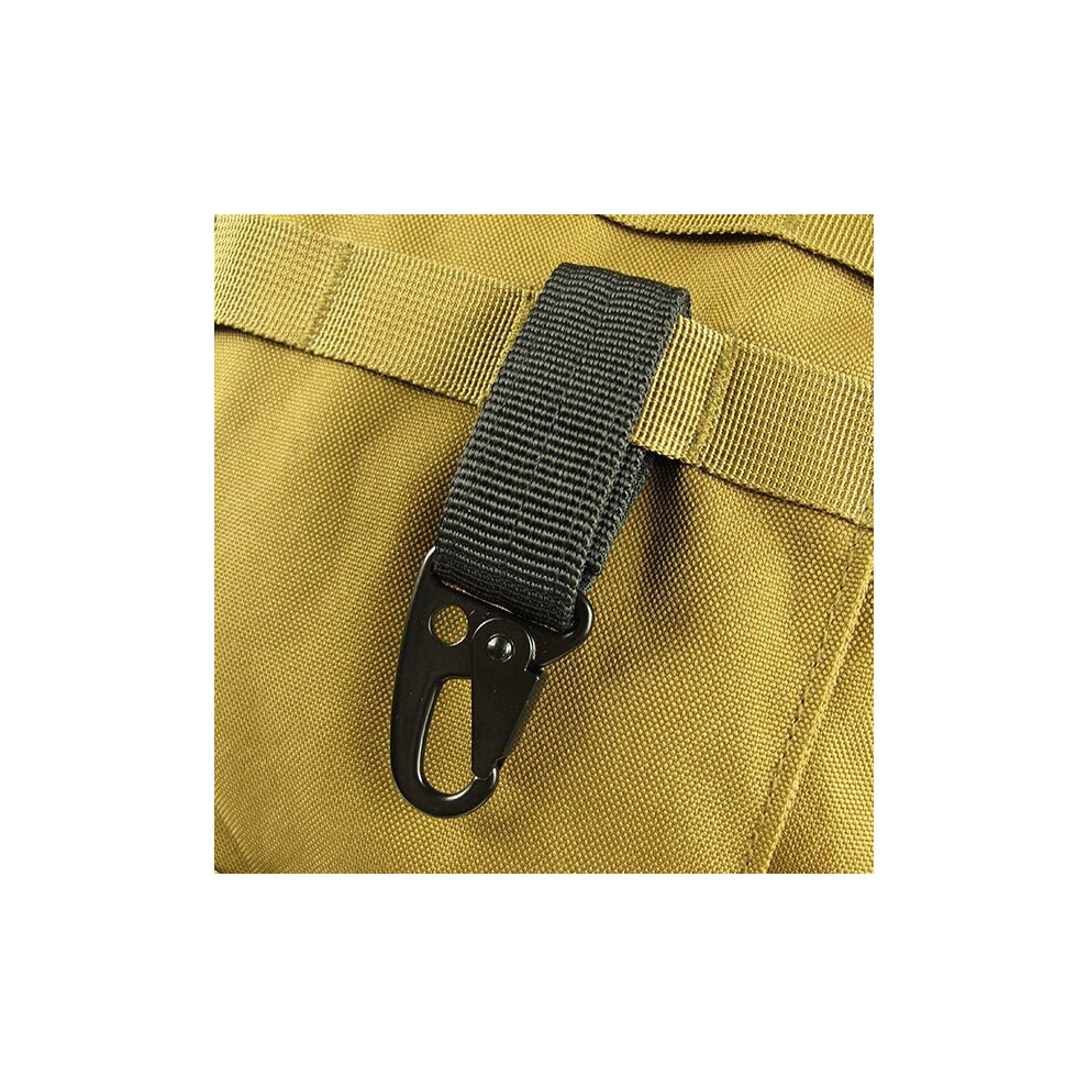 (Black) Carabiner Hook Webbing Buckle Nylon Molle Belt Hanging Key Ring Outdoor Tool