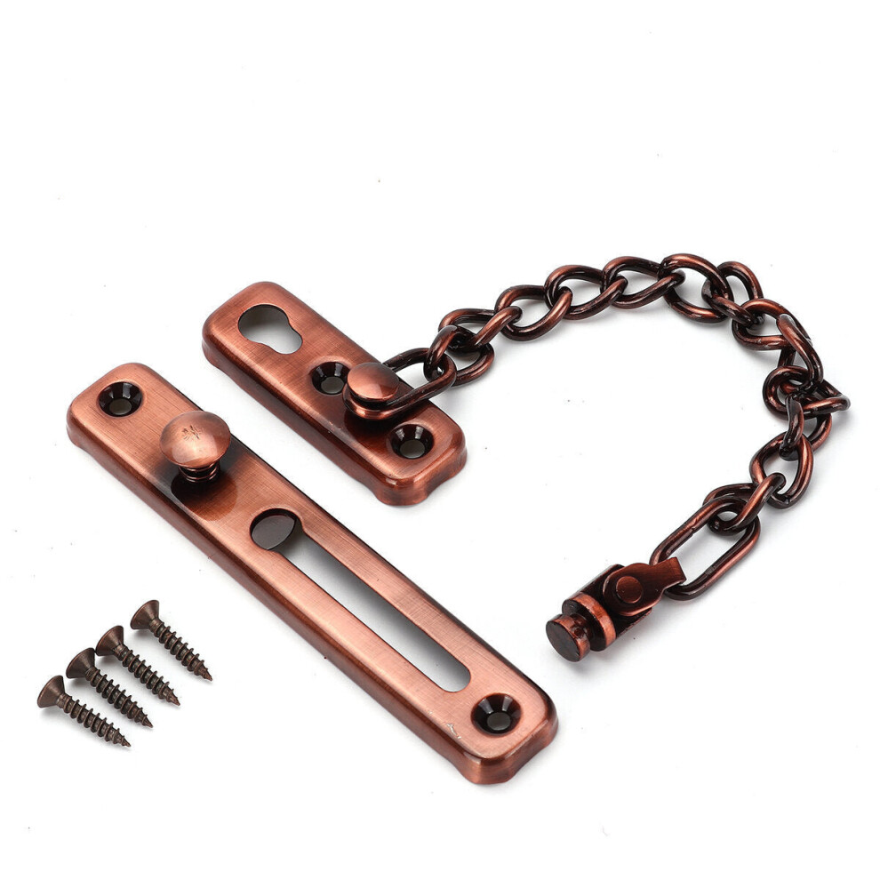 (Red Bronze) Stainless Steel Strong Security Door Chain Solid Home Safety Guard Lock Catch