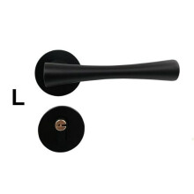 (L) Matte Black Aluminum Door Lock Mechanical Interior Handle Cylinder Lever Latch Home Security Mute Locker With Keys