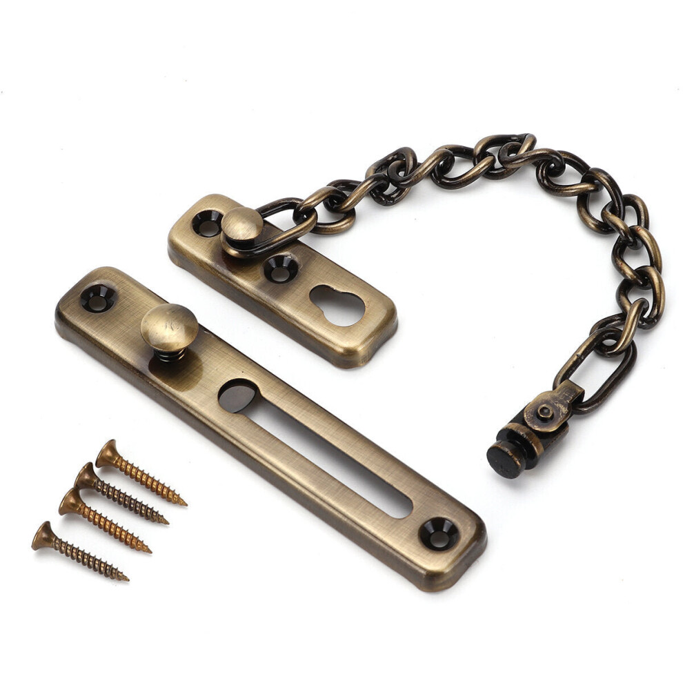 (Green Bronze) Stainless Steel Strong Security Door Chain Solid Home Safety Guard Lock Catch