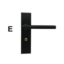 (E) Matte Black Aluminum Door Lock Mechanical Interior Handle Cylinder Lever Latch Home Security Mute Locker With Keys