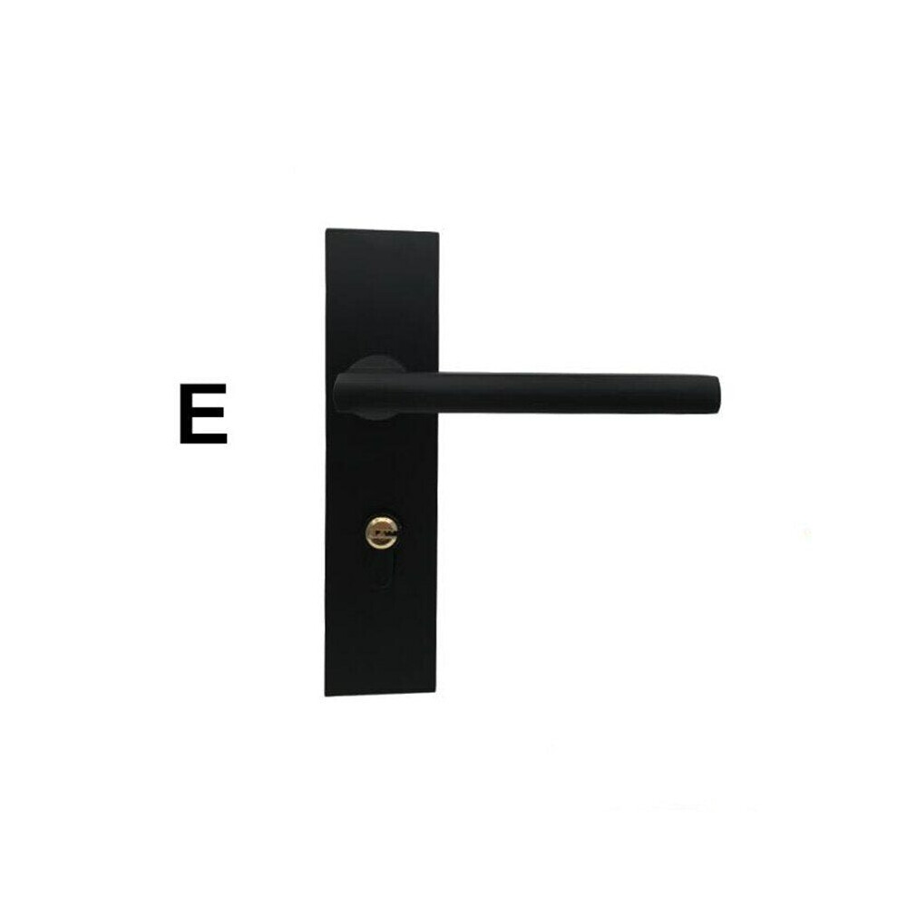 (E) Matte Black Aluminum Door Lock Mechanical Interior Handle Cylinder Lever Latch Home Security Mute Locker With Keys-image-OPC-P999CFR-NEW