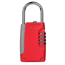 (Red) Mini 3 Digital Combination Security Padlock Zinc Alloy Travel Luggage Drawer Bags Lock