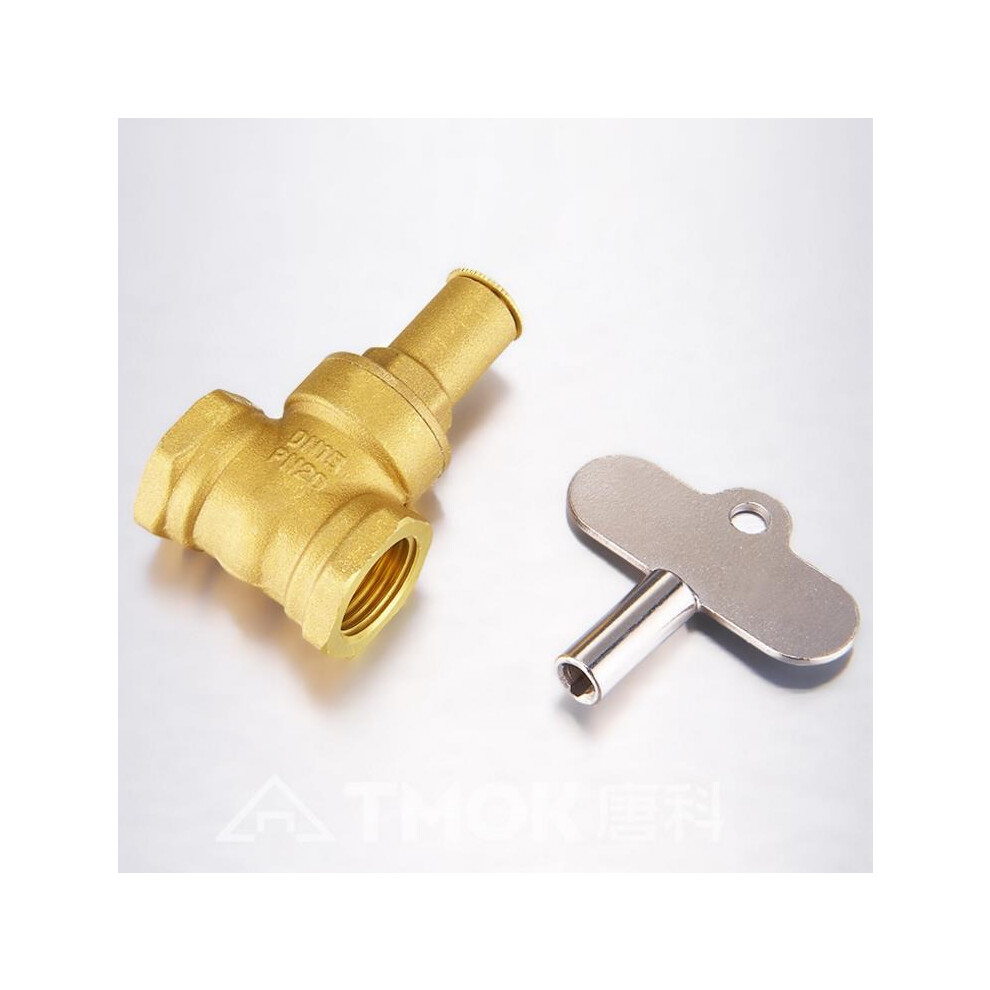 (1/2 Inch) 1/2" 3/4" 1" Brass Gate Valve Female Anti-theft Key Lock Water Oil Gas Security Gate Valve