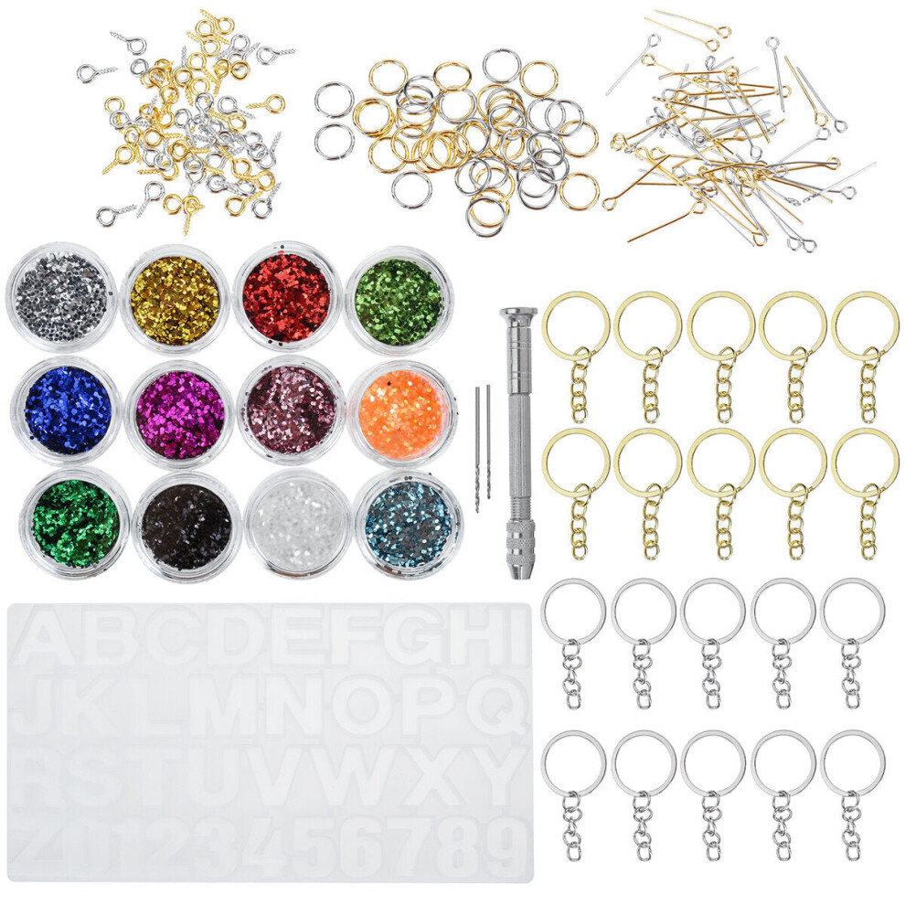 186pcs Jewelry Mould Handmade Crystal Glue Mould Set Resin Silicone DIY Mold Kit