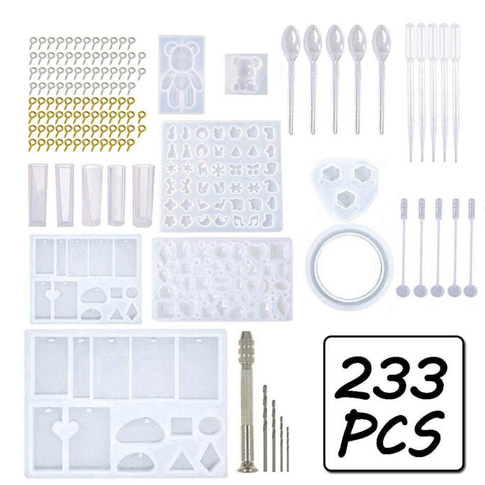 (227Â X Epoxy Moulding Kit) 48/277pcs Resin Casting Molds Kit Jewelry Pendant Silicone Mould Making Craft