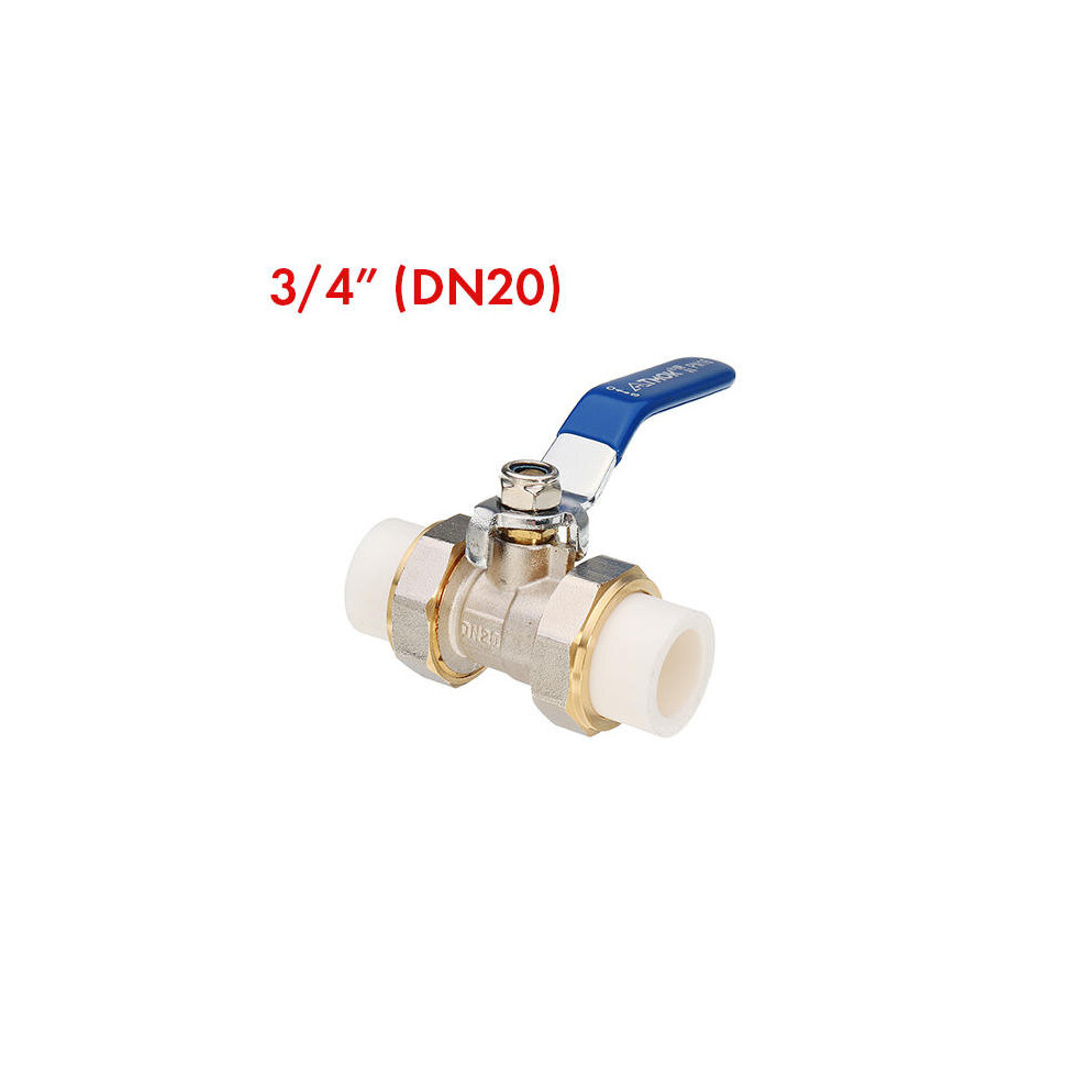 (3/4 inch) 3/4" 1" 1-1/4" PPR Brass Ball Valve Heat Fusion Double Union Socket Plumbing Fitting