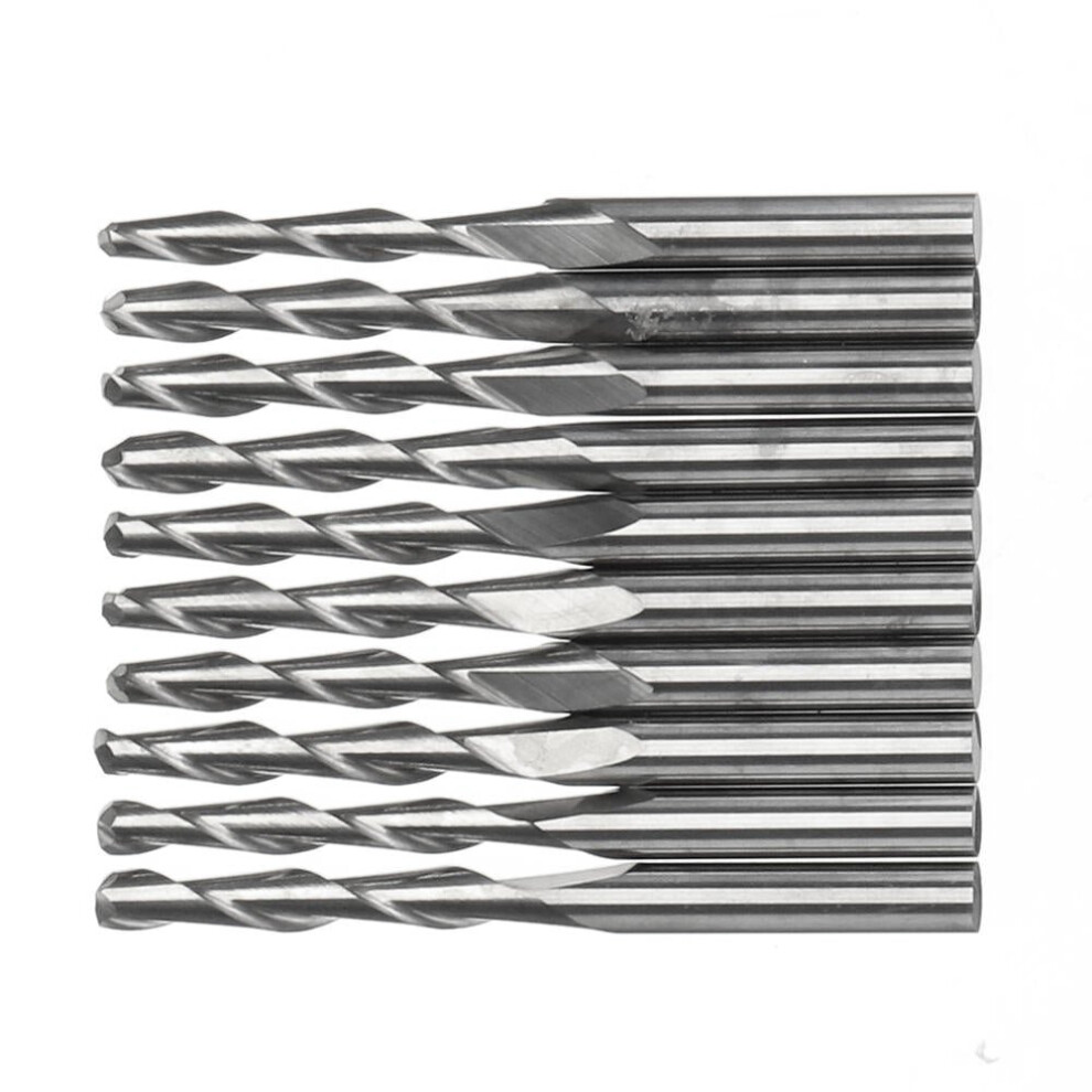 (2.5mm) 10pcs 3.175x17mm Spiral Ball Nose End Mill CNC Milling Cutter Engraving Bits