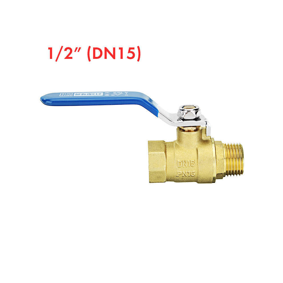 (1/2 Inch) 3/8" 1/2" 3/4" Brass Ball Valves Two Piece Inline Lever Handle BSP Male x Female Thread