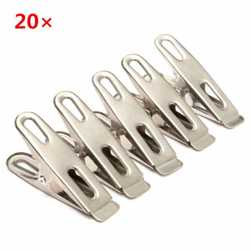 20Pcs Stainless Steel Clips Tent Windproof Securing Hook Buckle 2