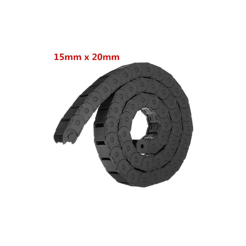 15mm x 20mm Plastic Cable Semi-closed Drag Chain Wire Carrier Length 1000mm