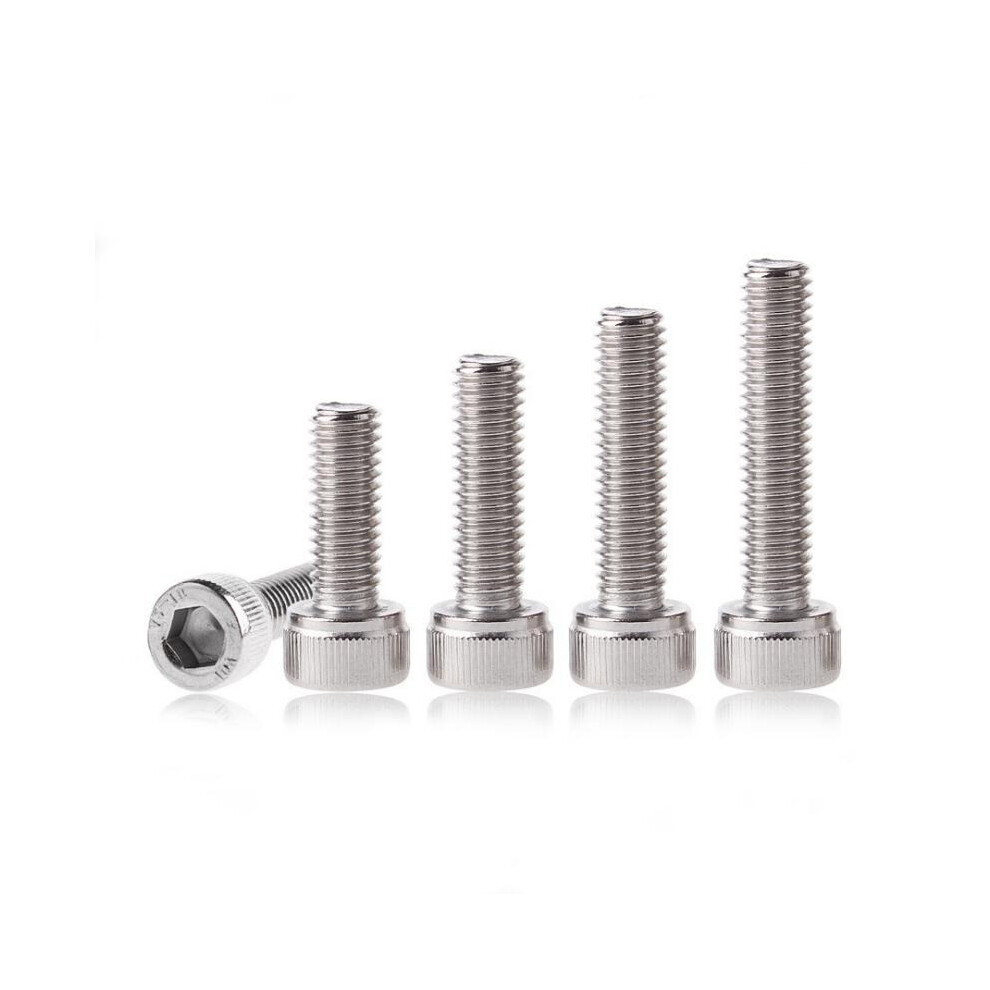 (M4*20) M4SH5 50Pcs M4 304 Stainless Steel 10-20mm Hex Socket Cap Head Screw Bolts Nut Optional Length