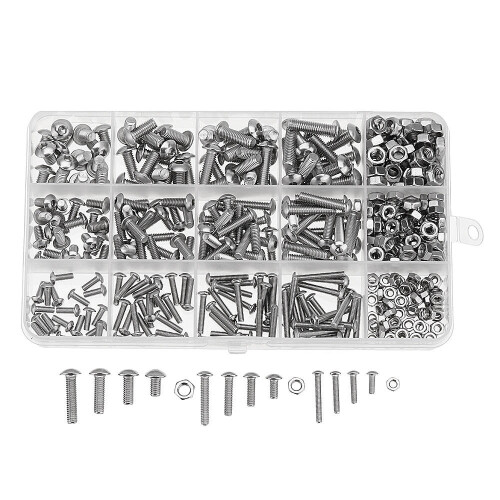 M3 M4 M5 Carbon Steel Screw Hex Socket Cap Head Bolt Nut Assortment 440Pcs 1