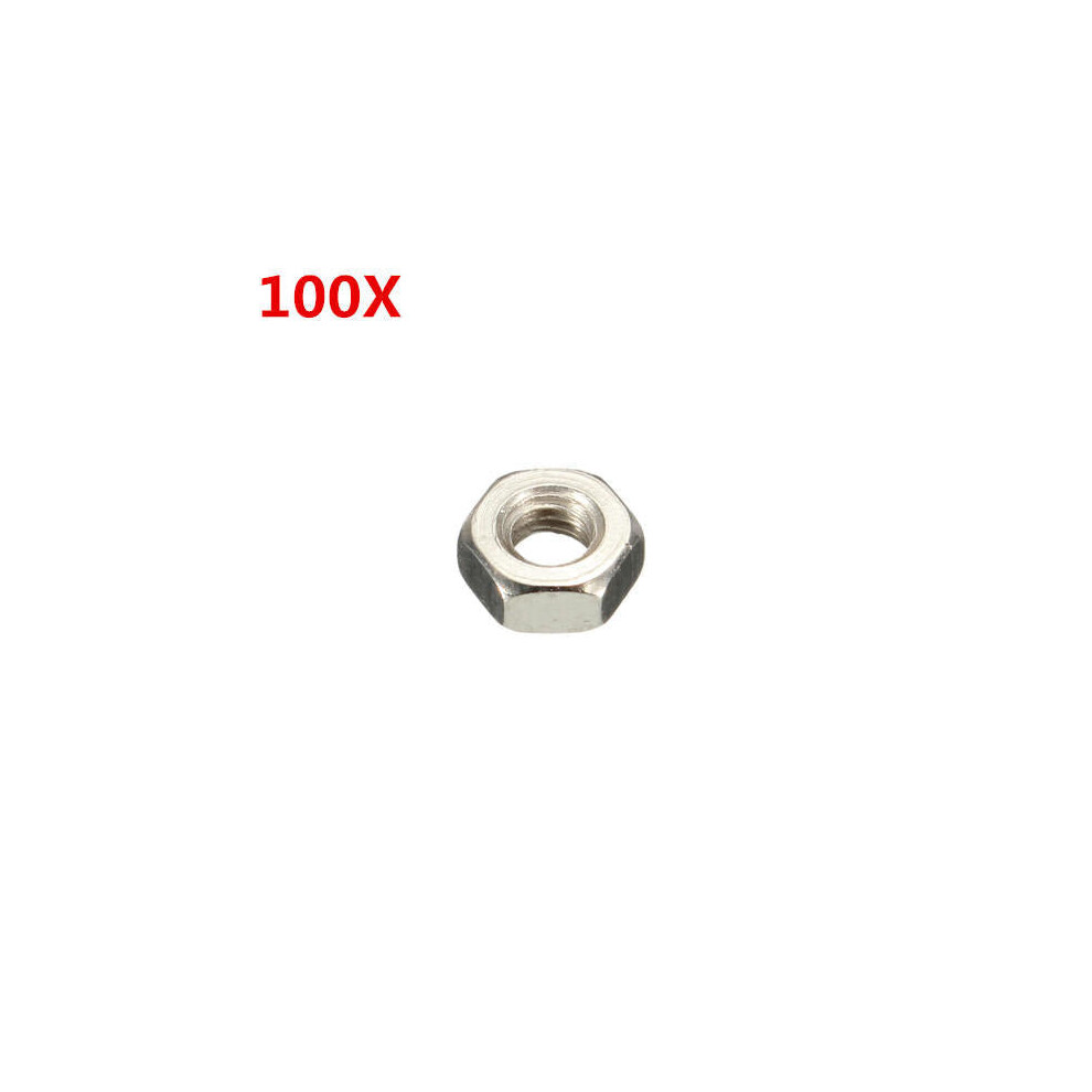 M3sn1 100Pcs M3 Stainless Steel Hexagon Nut Hex Screw Bolts Nut 3Mm 3654659462725