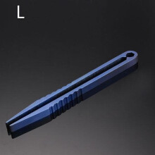 (L) EDC TC4 Titanium Alloy Mini Blue Tweezers Portable Tool 44mm/82mm